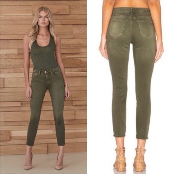 L'AGENCE Denim - L’Agence Jeans Margot High Rise Skinny Olive Green Women's Size 28 NWT